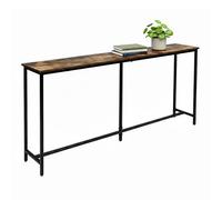 Mesa Consola Relaxdays, 80,5 x 160 x 20 cm, Mesa Industrial, Entrada y salón, Metal y MDF, marrón/Negro