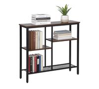 Relaxdays Mesa consola con 4 baldas marrón,negro