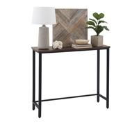 Relaxdays Mesa consola delgada Estilo industrial marrón oscuro,negro
