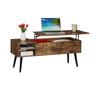 Relaxdays Mesa de centro con almacenamiento marrón,negro