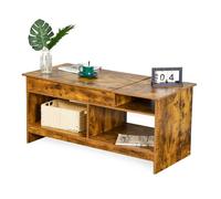 Relaxdays Mesa de centro elevable marrón