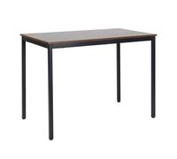 Relaxdays Mesa de comedor 4 personas 110 x 60 cm marrón oscuro,negro