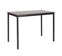 Relaxdays Mesa de Comedor, 4 Personas, HBT: 76 x 110 x 60 cm, hasta 80 kg, marrón/Negro, Tablero de Fibras, Hierro, 76 x 100 x 60 cm