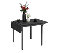 Relaxdays Mesa de comedor abatible 2-4 personas negro