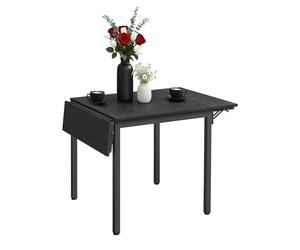 Relaxdays Mesa de comedor abatible 2-4 personas negro