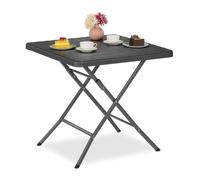 Relaxdays Mesa de jardín con efecto de madera gris