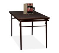 Relaxdays Mesa de jardín plegable y extensible marrón