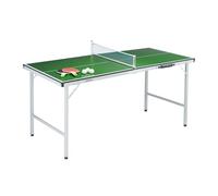 Relaxdays Mesa de Ping-Pong Plegable con Red, 2 Palas, 3 Pelotas, Al x An x F: 71 x 150 x 67 cm, Verde
