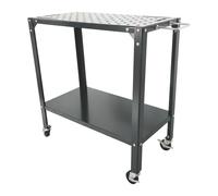 Relaxdays Mesa de soldar móvil con placa perforada antracita,negro