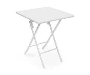 Relaxdays Mesa de terraza plegable BASTIAN blanco
