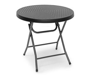 Relaxdays Mesa de terraza plegable BASTIAN negro