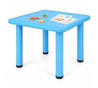 Relaxdays Mesa Infantil, Resistente Intemperie/UV, Interior/Exterior, Azul | (Al x An x Fon) 50 x 60 x 60 cm