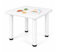 Relaxdays Mesa Infantil Resistente Intemperie/UV, Interior/Exterior Blanca | (Al x An x Fon) 50 x 60 x 60 cm