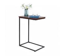 Relaxdays Mesa lateral en C marrón,negro