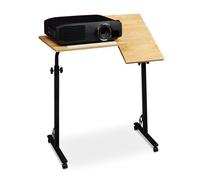 Relaxdays Mesa ordenador portátil con ruedas marrón claro,negro
