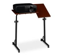 Relaxdays Mesa ordenador portátil con ruedas rojo oscuro,negro
