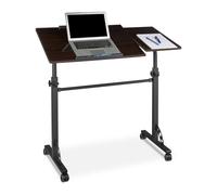 Relaxdays Mesa ordenador portátil con ruedas XXL negro