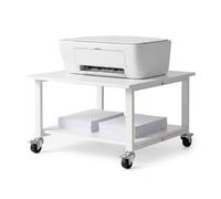 Relaxdays Mesa para Impresora con Ruedas, 2 EST., Acero/agl., Blanca