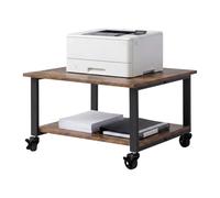 Relaxdays, Mesa para Impresora con Ruedas, 2 estantes, Negro Industrial