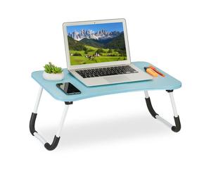 Relaxdays Mesa para ordenador portátil azul clara blanco,azul claro,negro