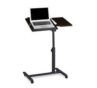 Relaxdays 10020396 Mesa para portatiles, 4 ruedas y frenos, 95 x 60 x 40 cm, negro