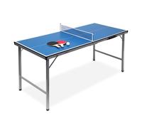 Relaxdays Mesa ping pong plegable 71 x 67 x 150 cm azul,negro,plata