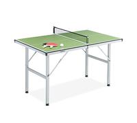 Relaxdays Mesa Ping Pong, Tablero Pimpón Estilo Midi, Tenis, Plegable, para Interior, Portátil, 71 x 76 x 125 cm, Verde, Adultos Unisex