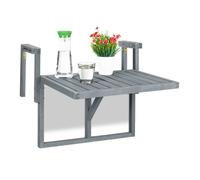 Relaxdays Mesa plegable balcón madera gris gris