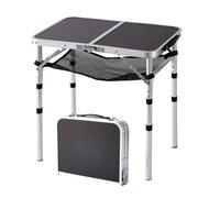 Relaxdays Mesa plegable camping negro,plata