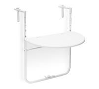 Relaxdays Mesa plegable de balcón colgante BASTIAN blanco