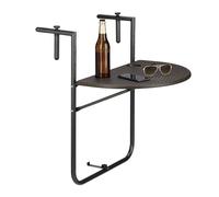 Relaxdays Mesa plegable de balcón colgante BASTIAN marrón