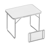 Relaxdays Mesa plegable de camping blanco,plata