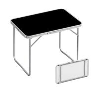 Relaxdays Mesa plegable de camping negro,plata