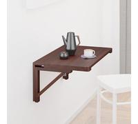 Relaxdays Mesa Plegable de Pared, 60x40 cm, Madera, Mesita para Comer, Escritorio, Abatible para Ahorrar Espacio, Marrón