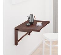 Relaxdays Mesa plegable de pared marrón oscuro