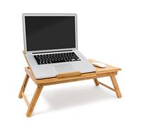 Relaxdays - Mesa Plegable para portatil, Bambú, Altura Ajustable, 30.5 x 72.5 x 35 cm, 2.1 Kg
