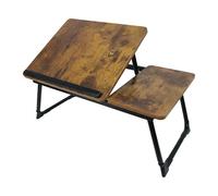 Relaxdays Mesa Plegable para portátil, Regulable, para Cama y sofá, Metal marrón Oscuro/Negro, 23.5×56×33 cm