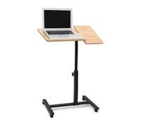 Relaxdays Mesa portátil madera altura ajustable marrón claro,negro