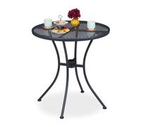 Relaxdays Mesa terraza con agujero para sombrilla antracita