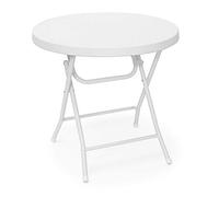 Relaxdays Mesa de terraza plegable BASTIAN blanco