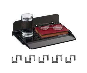 Relaxdays Mesilla de noche extensible negro