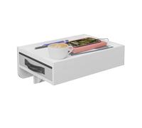 Relaxdays Mesita de Noche para Litera, Estante Cama Colgante, Mesilla Bambú, 14x37x26,5 cm, Cajón y Posavasos, Blanco, Poliéster, Hierro