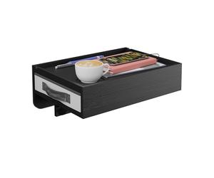 Relaxdays Mesita de Noche para Litera, Estante Cama Colgante, Mesilla Bambú, 14x37x26,5 cm, Cajón y Posavasos, Negro