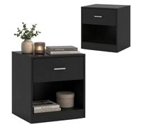 Relaxdays mesitas de Noche Set de 2, Negro para Dormitorio