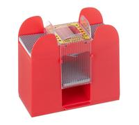 Relaxdays Mezclador cartas eléctrico 6 barajas oro,rojo,negro