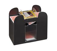 Relaxdays Mezclador Cartas, Eléctrico, 6 Mazos, Máquina Barajeadora Naipes, Barajador Cartas Automático, Plástico, Negro