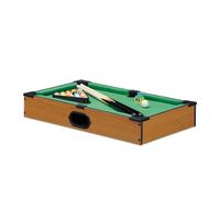 Relaxdays Mini Billar de Mesa, Madera MDF, Marrón-Verde, 8,5 x 51 x 31 cm