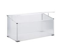 Relaxdays Mini invernadero de aluminio para jardín negro,transparente