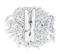 Relaxdays Juego de 400 mini pinzas de madera blanco