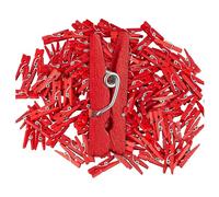 Relaxdays Mini Pinzas de Madera, Set de 400, Celebraciones, Colgar Fotos, Decorar Regalos, Manualidades, Rojo